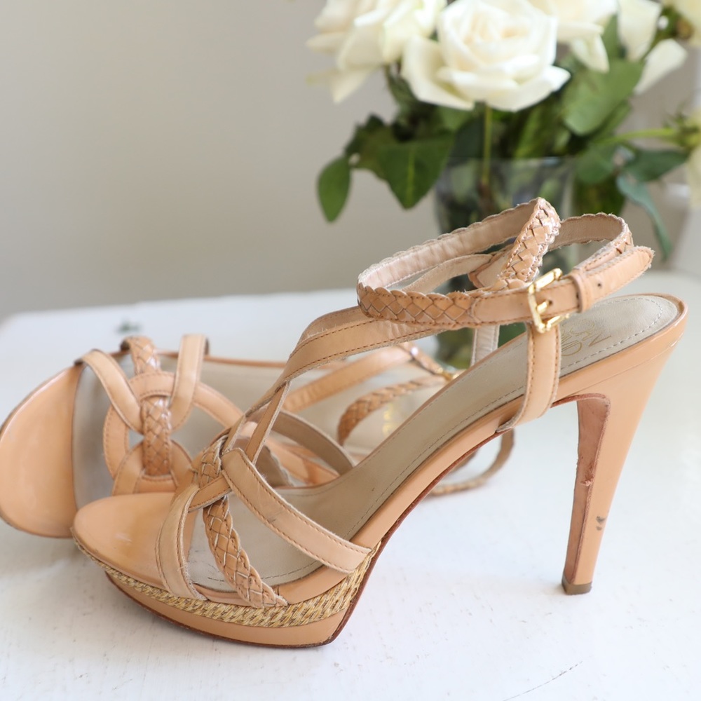 Joan & David Natural nude strappy heels - Picture 2 of 8